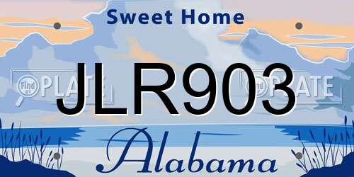 JLR903 Alabama License Plate