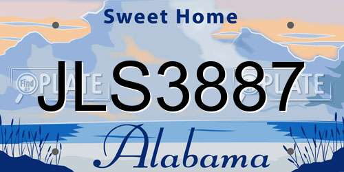 JLS3887 Alabama License Plate