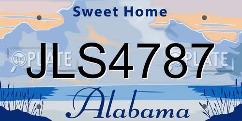 JLS4787 Alabama License Plate