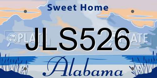 JLS526 Alabama License Plate