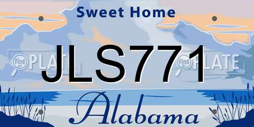 JLS771 Alabama License Plate