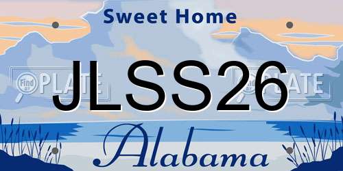 JLSS26 Alabama License Plate