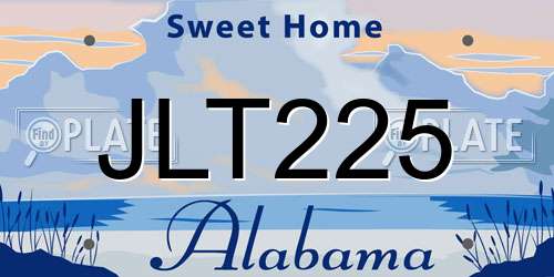 JLT225 Alabama License Plate