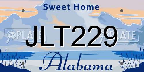 JLT229 Alabama License Plate
