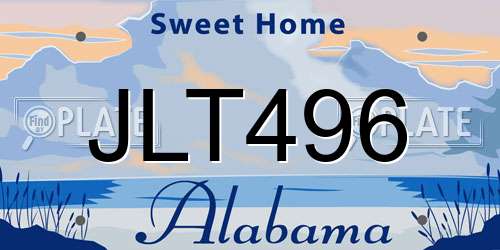 JLT496 Alabama License Plate