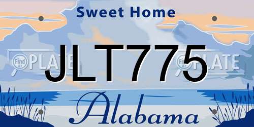 JLT775 Alabama License Plate