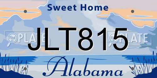 JLT815 Alabama License Plate