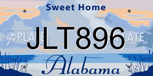JLT896 Alabama License Plate