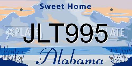 JLT995 Alabama License Plate
