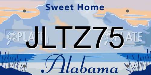 JLTZ75 Alabama License Plate
