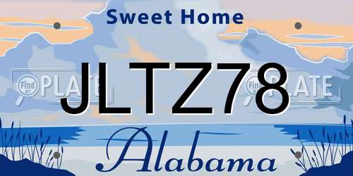 JLTZ78 Alabama License Plate