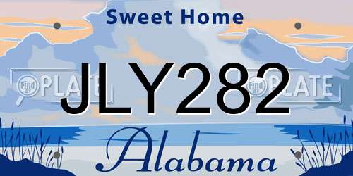 JLY282 Alabama License Plate