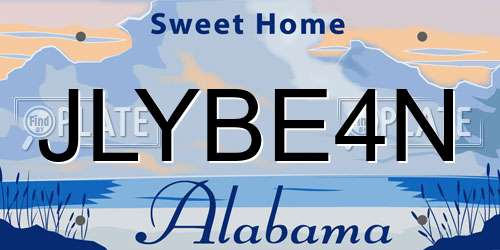 JLYBE4N Alabama License Plate
