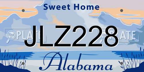JLZ228 Alabama License Plate