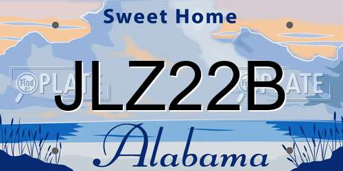 JLZ22B Alabama License Plate