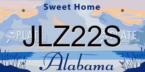 JLZ22S Alabama License Plate