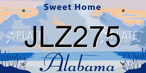 JLZ275 Alabama License Plate