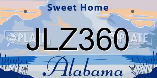 JLZ360 Alabama License Plate