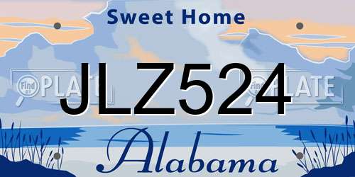 JLZ524 Alabama License Plate