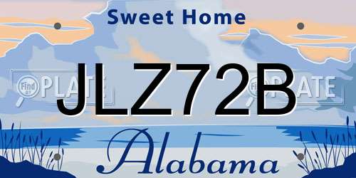 JLZ72B Alabama License Plate
