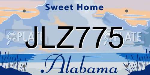 JLZ775 Alabama License Plate