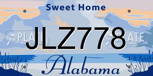 JLZ778 Alabama License Plate