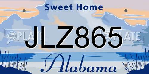 JLZ865 Alabama License Plate