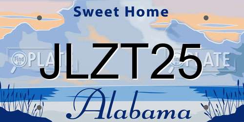 JLZT25 Alabama License Plate
