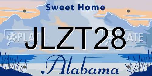 JLZT28 Alabama License Plate
