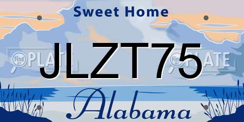 JLZT75 Alabama License Plate