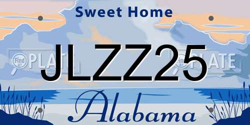 JLZZ25 Alabama License Plate