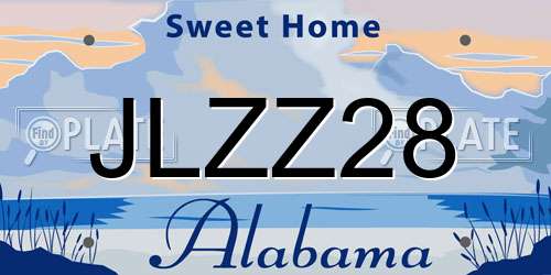 JLZZ28 Alabama License Plate