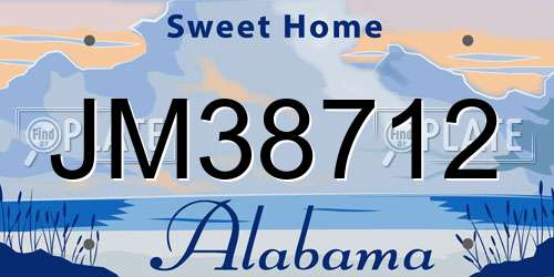JM38712 Alabama License Plate