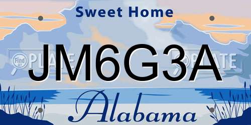JM6G3A Alabama License Plate
