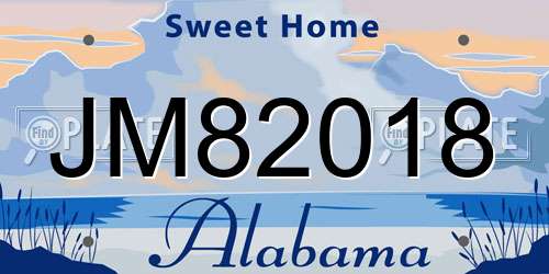 JM82018 Alabama License Plate