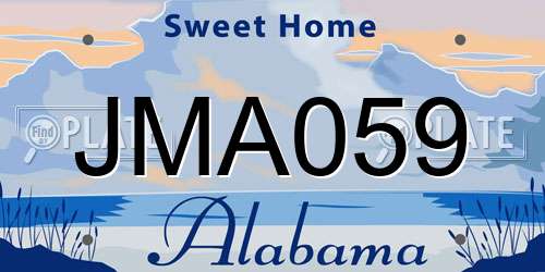 JMA059 Alabama License Plate