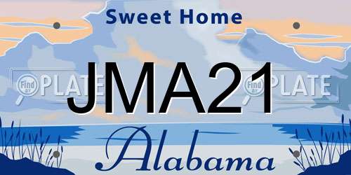 JMA21 Alabama License Plate