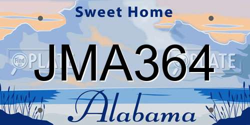 JMA364 Alabama License Plate