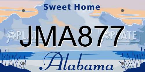 JMA877 Alabama License Plate