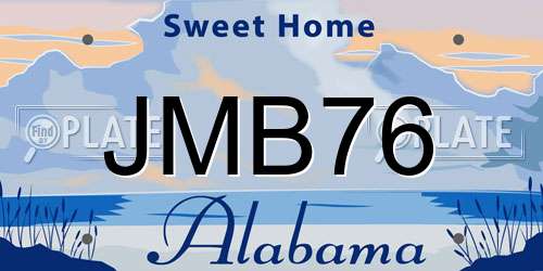 JMB76 Alabama License Plate