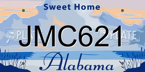 JMC621 Alabama License Plate