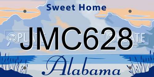 JMC628 Alabama License Plate