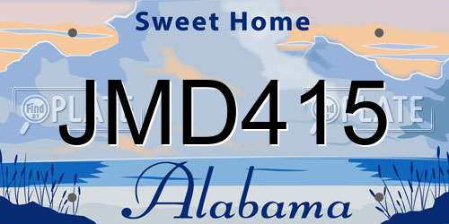 JMD415 Alabama License Plate