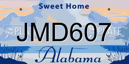 JMD607 Alabama License Plate