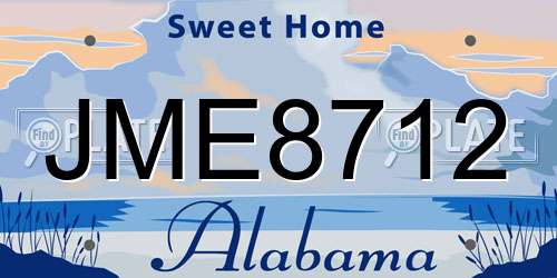 JME8712 Alabama License Plate
