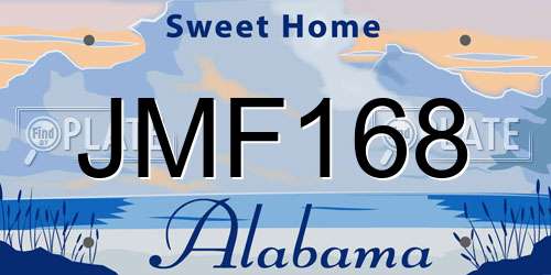 JMF168 Alabama License Plate
