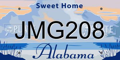 JMG208 Alabama License Plate