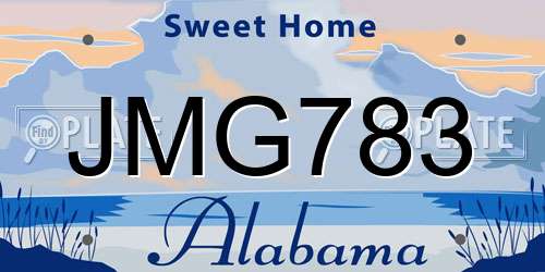 JMG783 Alabama License Plate