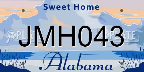 JMH043 Alabama License Plate