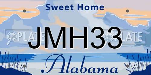 JMH33 Alabama License Plate